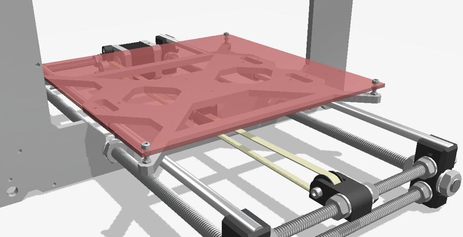 Step 39: Heated Platform Take the HBP with 4 bolt assemblies and rest it on the X-shaped platform.