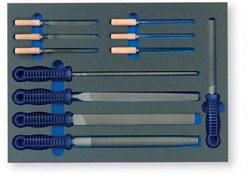 B039693 4pc File Set with Plastic Handles Contents: Flat File, Half Round File, Three Square File & Round File (All 250mm) Tooth size: second cut 4.99 Part No.
