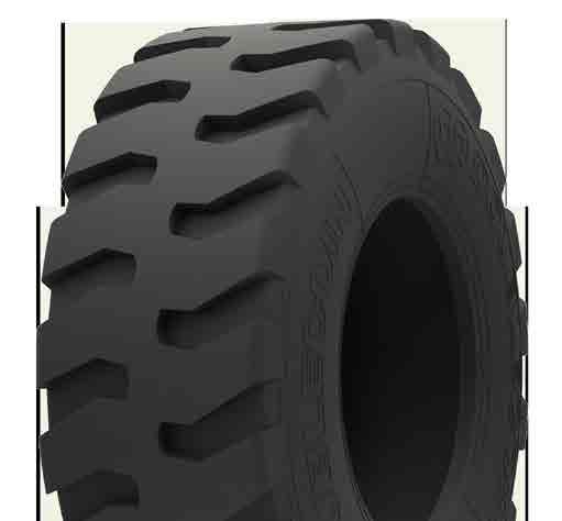 5 18740lb/94psi 153kg/337lb E2/L2 SMALL RADIAL OTR REM-19 (L-5) ER Non-directional tread pattern with center rib provides enhanced traction Wide footprint for stability; center riding rib for ride