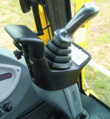 joysticks Control pattern change valve in cab, allows easy conversion from excavator to backhoe control patterns More