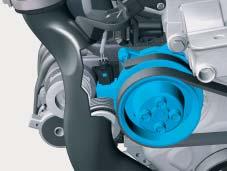 The magnetic clutch then closes and forms a positive connection between the coolant pump pulley and the magnetic clutch pulley for the supercharger.
