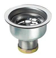 Drains 3 1 /2 Stainless Steel Drains 3 1 /2 Standard Kitchen Sink Drain For 3 1 /2 sink opening 4 1 /2 top diameter 1/2 NPS male Locknut and washer included Stainless