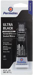 Permatex Ultra Black Maximum Oil Resistance RTV Silicone Gasket Maker (3.35 oz.) PER 82180 For dealership warranty requirements, ensures extended drivetrain warranty compliance. Fast-curing formula.