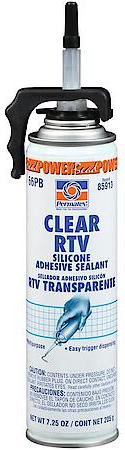 This general-purpose clear RTV sealant is designed for indoor and outdoor use. It seals, bonds, repairs, mends and secures glass, metal, plastics, fabric, vinyl and weather-stripping and vinyl tops.
