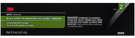 Permatex Weatherstrip Adhesive PER 80638 Fast drying, strong, flexible, rubbery adhesive Withstands vibration & extreme temperature variation Good oil