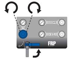 Turn the main air supply pressure regulator fully counter-clockwise to relieve pressure and set to zero pressure. See FIG. 17. 7. Turn the main air supply ball valve to the open position. See FIG. 17. 8.