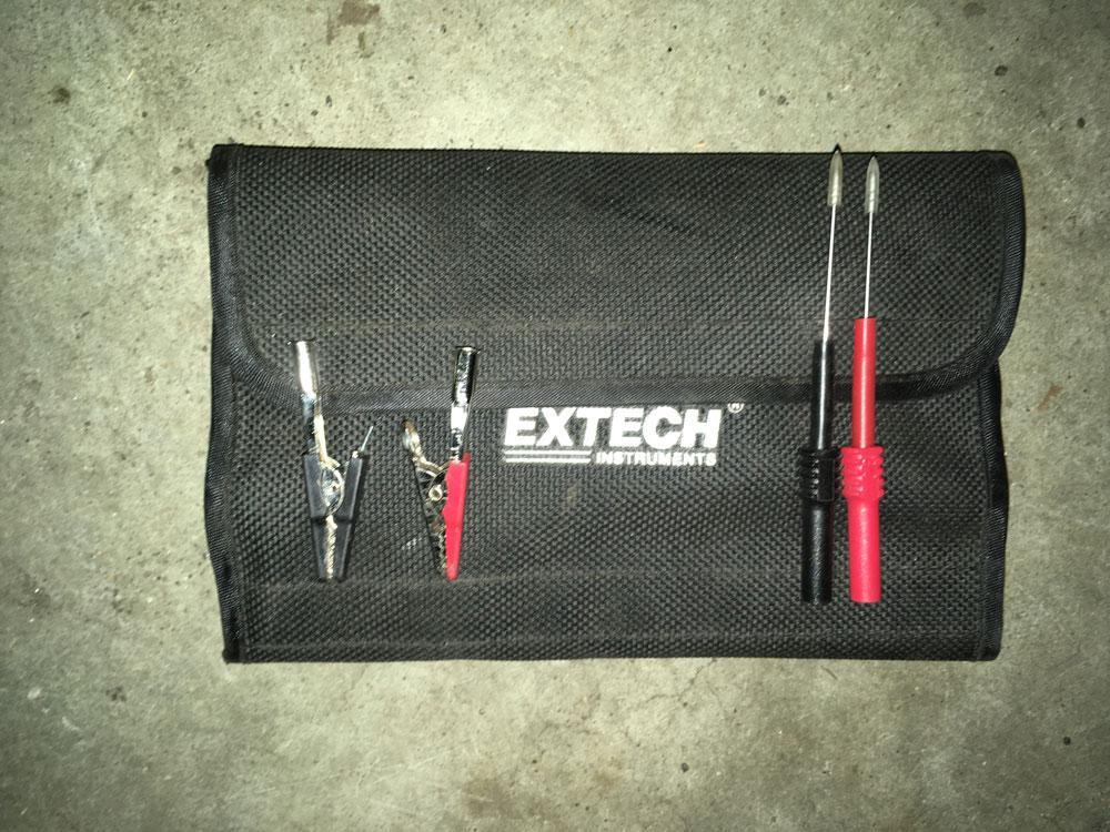 The two most useful probe lead attachments: Alligator clips and back-probe pins.