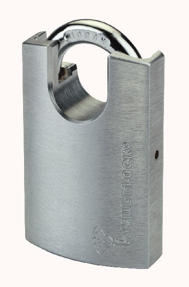 G Series Padlock 47P, 55P All-purpose Security High Upper Body - Protected General use. Rotate key 90 to unlock. Satin chrome finish.