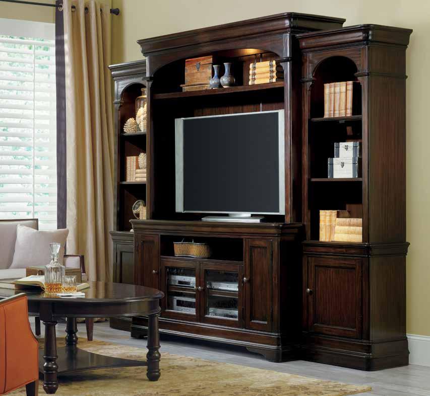 HOME THEATER accommodating up to a 55 (140 cm) television Home theater wall units give you a custom-built-in-like setting for up to 55 TVs and all your components and speakers to give you a movie