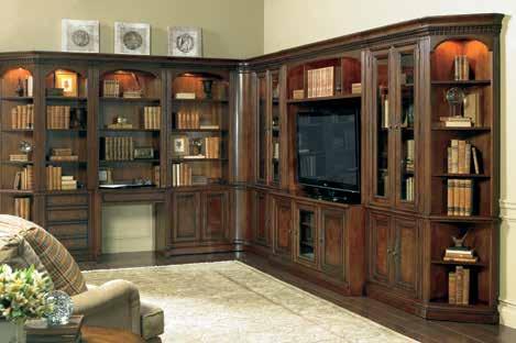 TV Area Between Pilasters: 57 1/4W x 11 3/4D x 36H (145 x 30 x 91 cm) Width Inside End Panels: 60 5/8W (154 cm) Depth to Usable Front of Console: 17 5/8 (45 cm) 44 hookerfurniture.