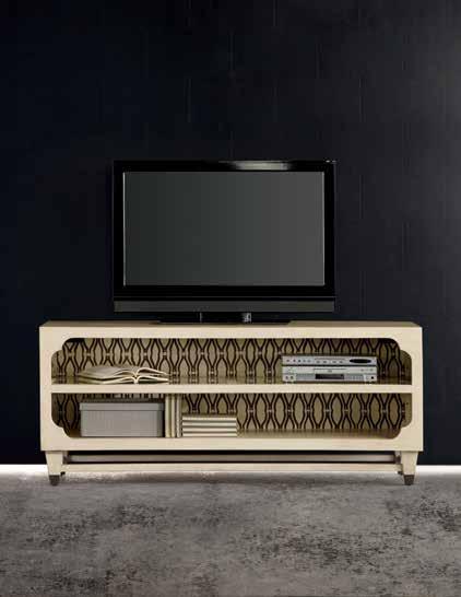 consoles accommodating 60 (152 cm) and some 65 (165 cm) TVs SANCTUARY 3013-55457 Entertainment Console Surf, Visage Hardwood Solids, Oak Veneers, Mirror,