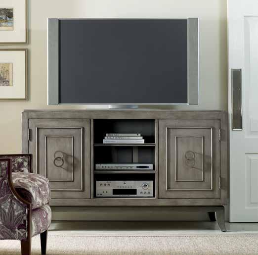 plug electrical outlet Will accommodate most 60 televisions 60W x 22D x 36H (152 x 56 x 91 cm) LUDLOW Hardwood Solids, Walnut Veneers 1030-56402 Entertainment