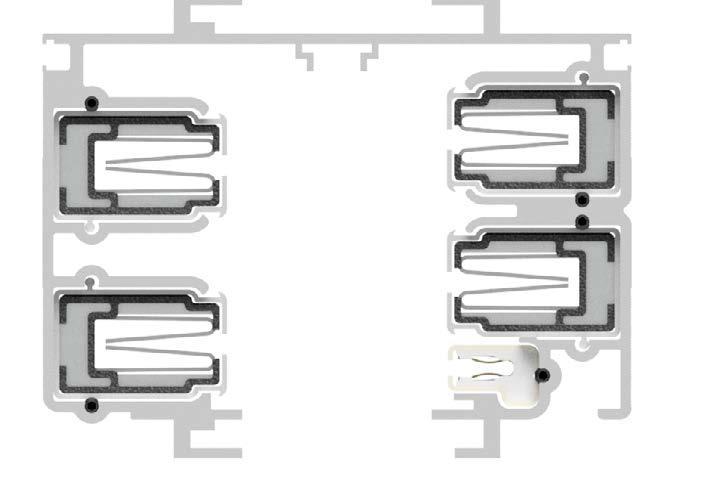 The housing sections join together using Bus connectors which fit into the channels of the adjoining section.
