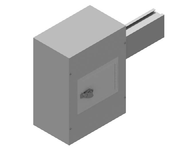 Standard box END FEED UNITS 12 (305mm) End power feed units are connected to adjacent Busway sections using an installation tool and housing coupler set (ordered separately).