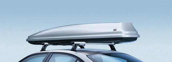BMW roof boxes. With anti-theft five-part lock. Available in three sizes in silver (320, 350 and 450) and two sizes in black (320 and 450). Silver 320 82 73 0 140 820 269.