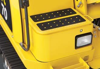 Large Capacity Tool Box Tool box is located on right side of cab.