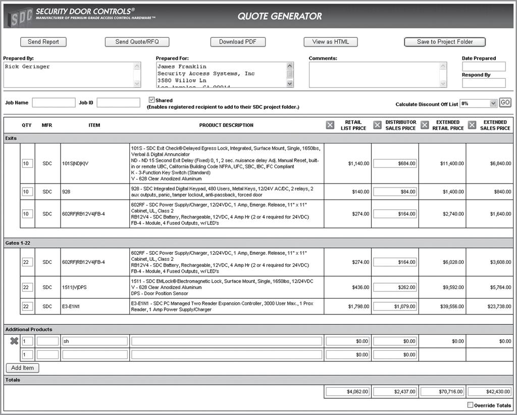 Distributor Quotes and RFQ Response The Distributor may download the RFQ to his own Project Manager and enter pricing and return the RFQ back to the sender.