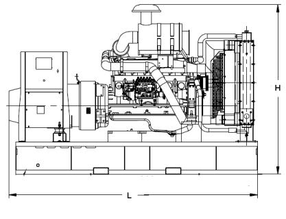 WEIGHT AND DIMENSIONS SKID MOUNTED GENERATOR DIMENSIONS (LxWxH) in 159 x 72 x 85 WET WEIGHT lbs 10,000 SOUND