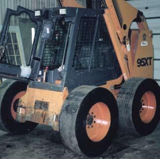 SETCO skid steer tires, lasting 3 to 5 times longer than foam-filled or other solid tires,