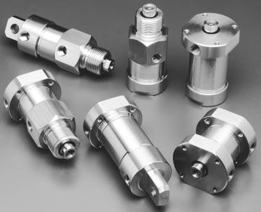 SMS Solid Stainless Cylinders Space Saving and Conventional Lengths Pneumatic to 200 PSI Hydraulic 400 to 500 PSI Non shock /8,, 2, 3 Bore 300