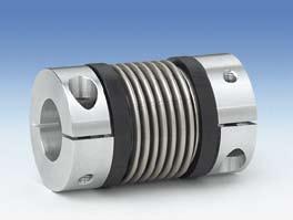 Bellows are made of highly flexible high-grade stainless steel, hubs from aluminium.