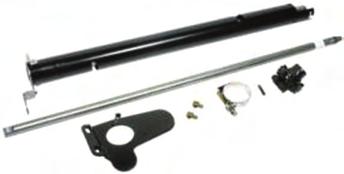 The steering shaft in the box fits into the mast jacket forming the steering column.