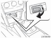 Wire pass through Steering wheel controls XLE and LE models By inserting a mini plug into the AUX audio jack, you can listen to music from a portable audio device through the vehicle s speaker system.