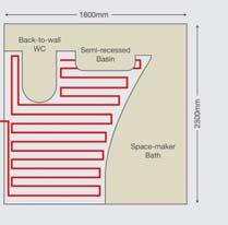 75 SQM - heat output 450W - length 41 metres o/c: QCOS01 153.00 AREA 3.0 5.
