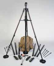 to fit your deployment needs The Ranger Mast has a large tripod base, making the mast very stable. It is erected with 4 ft. (1.2m) tube sections to heights from 8 to 60 ft. (2.5 to 18.3 m).
