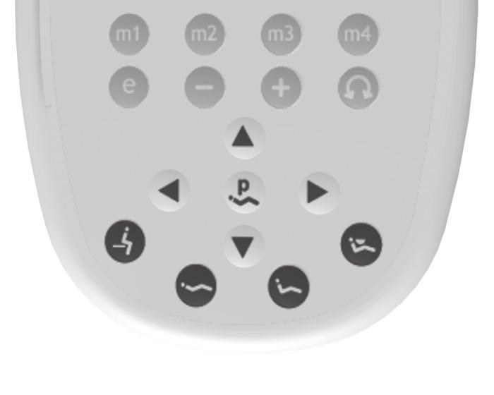 buttons (,, ): 1. Use the manual controls to position the chair as desired. 2. Press and release. One beep indicates that the programming mode is on. 3.