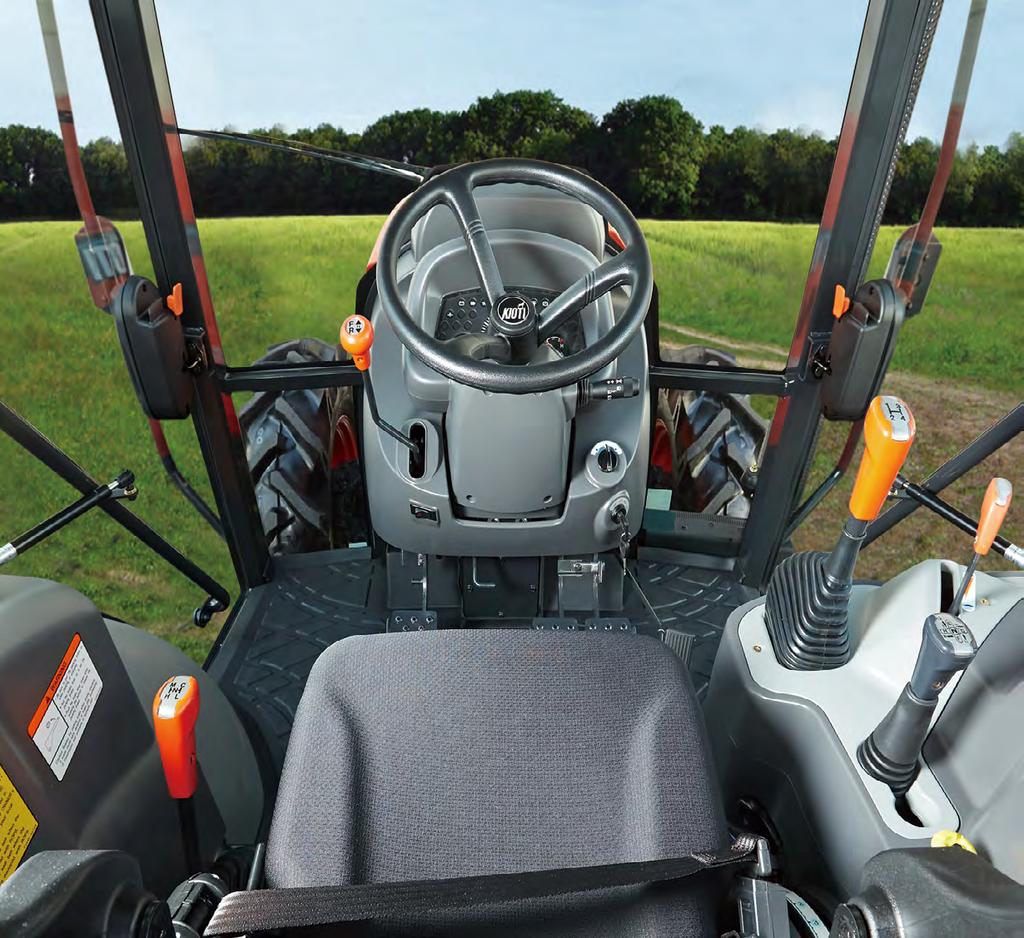 adjustable steering wheel allows the perfect fit for each operator.