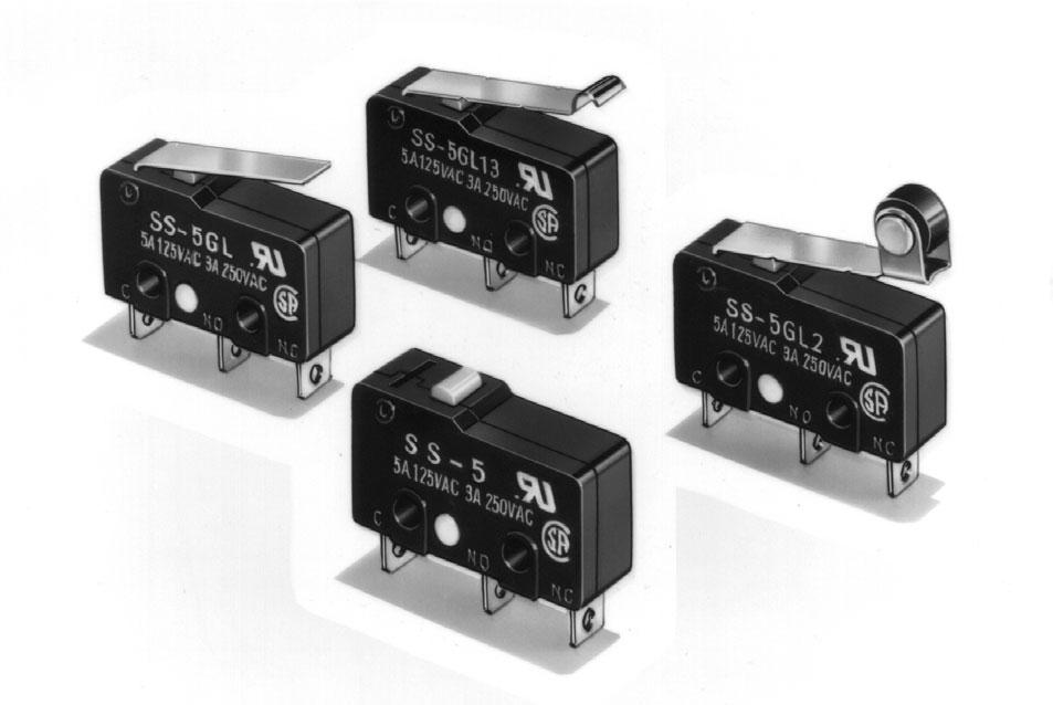 Subminiature Basic Switch SS Subminiature Basic Switch Offers Long Life of 30,000,000 Operations A design that combines simplicity and stability by the use of two split springs ensures a long service