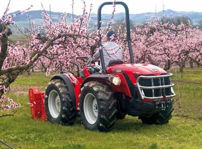 TRX is a specialized tailored isodiametric (4 same size tires) tractor, while the TRG features enlarged rear wheels and is the most powerful tractor in the