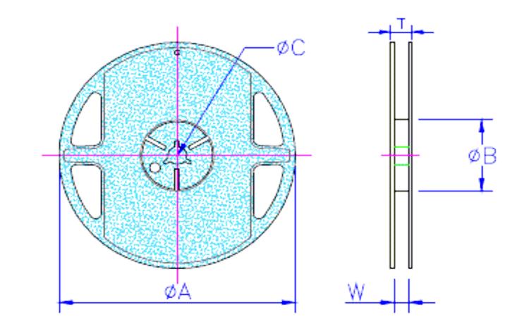 Packaging Dimensions Unit: mm Tape Dimensions Reel Dimensions Quantity Type A B C D E F G H J ΦA ΦB ΦC W T /Reel N03 8 1.25 4 1.90 3.5 1.75 2 1.00 0.23 178±2.0 60±0.5 13±0.3 9±0.3 12±1.