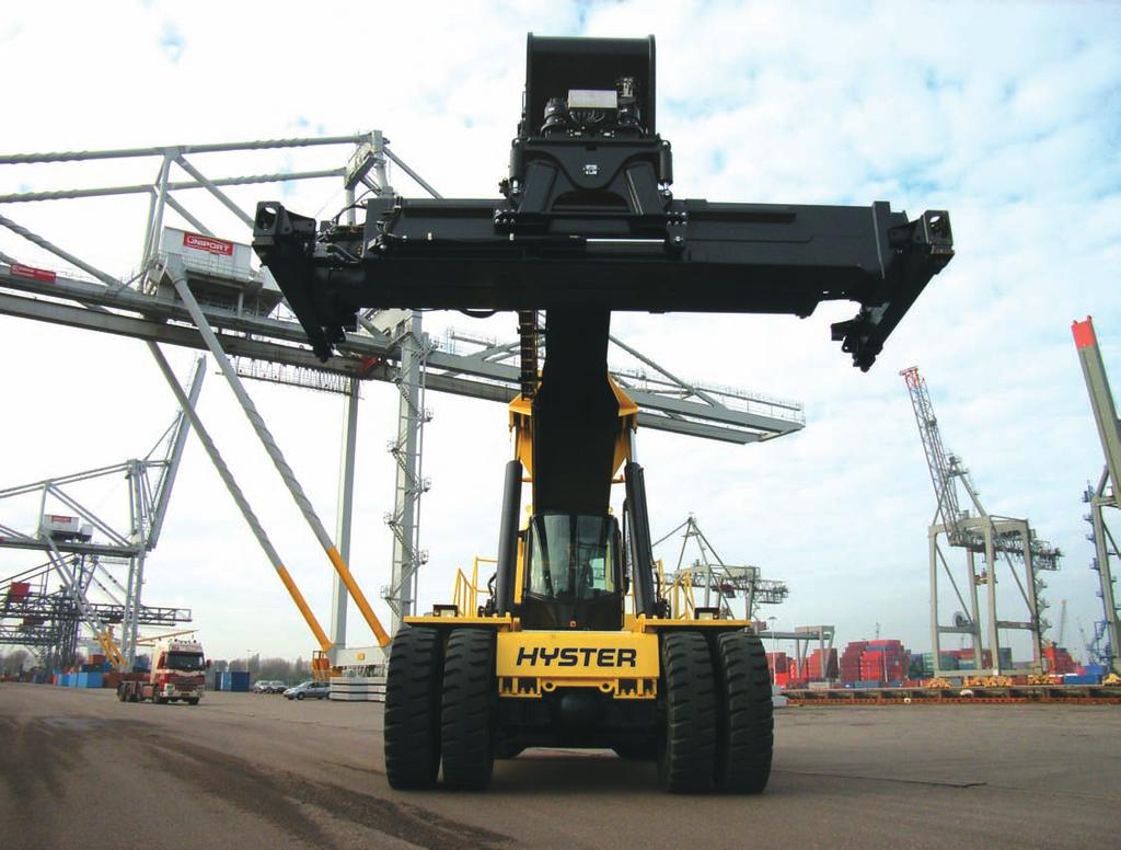 Spreader Specifications Container Handling Spreader The Hyster CH type Telescopic Container spreader, for handling -40 ISO containers, features: A uniquely widely spaced boom head, to provide strong