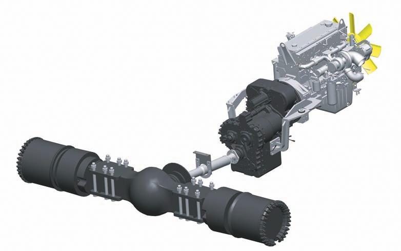 Optional Equipment Extra power package: 272 kw / 5 Hp engine and TE32 transmission and PRC7534HD drive axle, in place of the standard 224 kw / 300 Hp engine, TE27 transmission and PRC7534 drive axle.