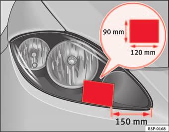 172 Driving and the environment Adjusting headlights for driving on the left On the left hand side headlight, if