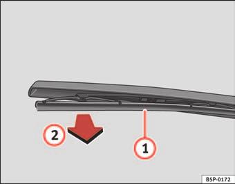 Checking and refilling levels 205 Changing the rear wiper blade A good rear wiper blade is essential for clear rear vision. Damaged wiper blades should be replaced immediately.