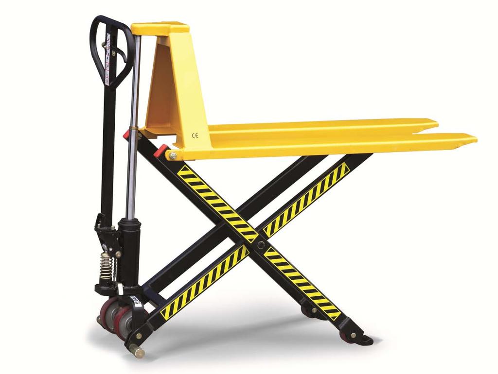 Hand Lift 10 High Lift Pallet Truck New design with larger piston offer you real 1000 and 1500 capacity Character: Extremely easy to pump and light make this unit very suitable as combined hand