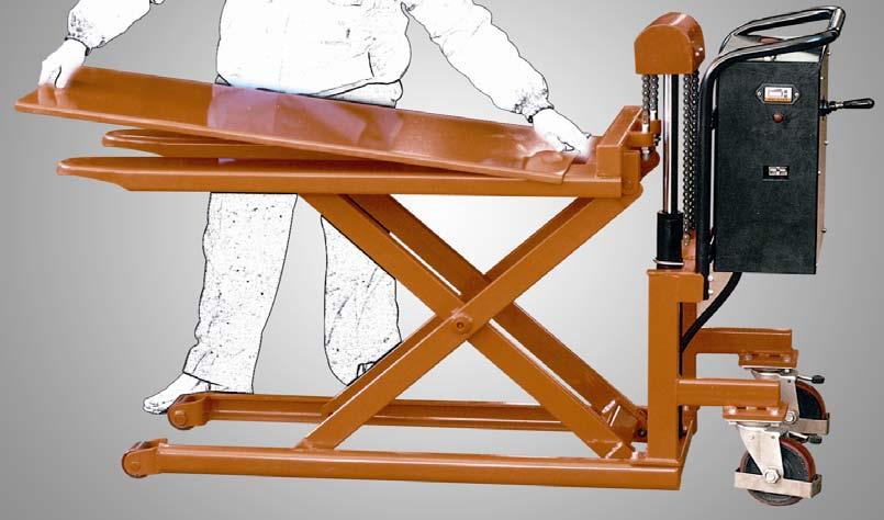 Hand Lift 15 Easier handling to minimize back strain. Better feature - it can move when raised. Electric Skid Lifter With Platform Combination of pallet truck and lift table.
