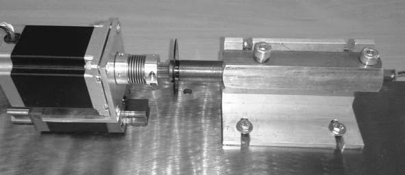 Figure 10. Drive actuator connected to a step motor with a roller guide.