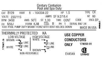 Centurion Pool & Spa Square Flange & C-face Replacement Guide Before using the Pool & Spa Motor Replacement Guide, you will need to know the horsepower (1), the service factor (2) of the original