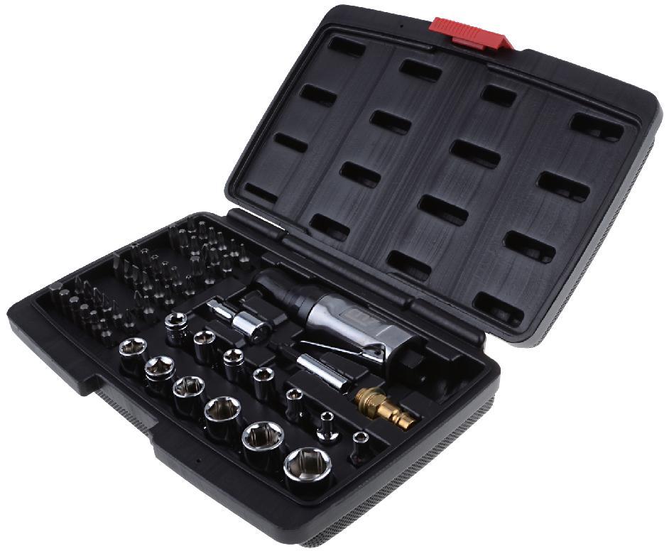 57 PC MINI 3/8 HYBRID RATCHET KIT This handy 57 piece kit features a hybrid 3/8 ratchet that also acts as a 1/4 drive ratchet.