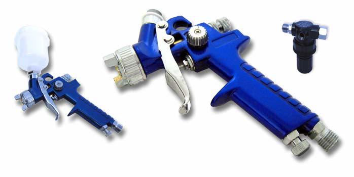 MINI HVLP AIR SPRAY GUN These air spray guns are just like the big 1 quart container spray guns that most shops have, only smaller.