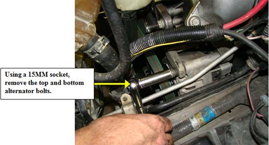 Take it from me this is not a good time; my preference is to remove the lower radiator hose below the alternator. 6.