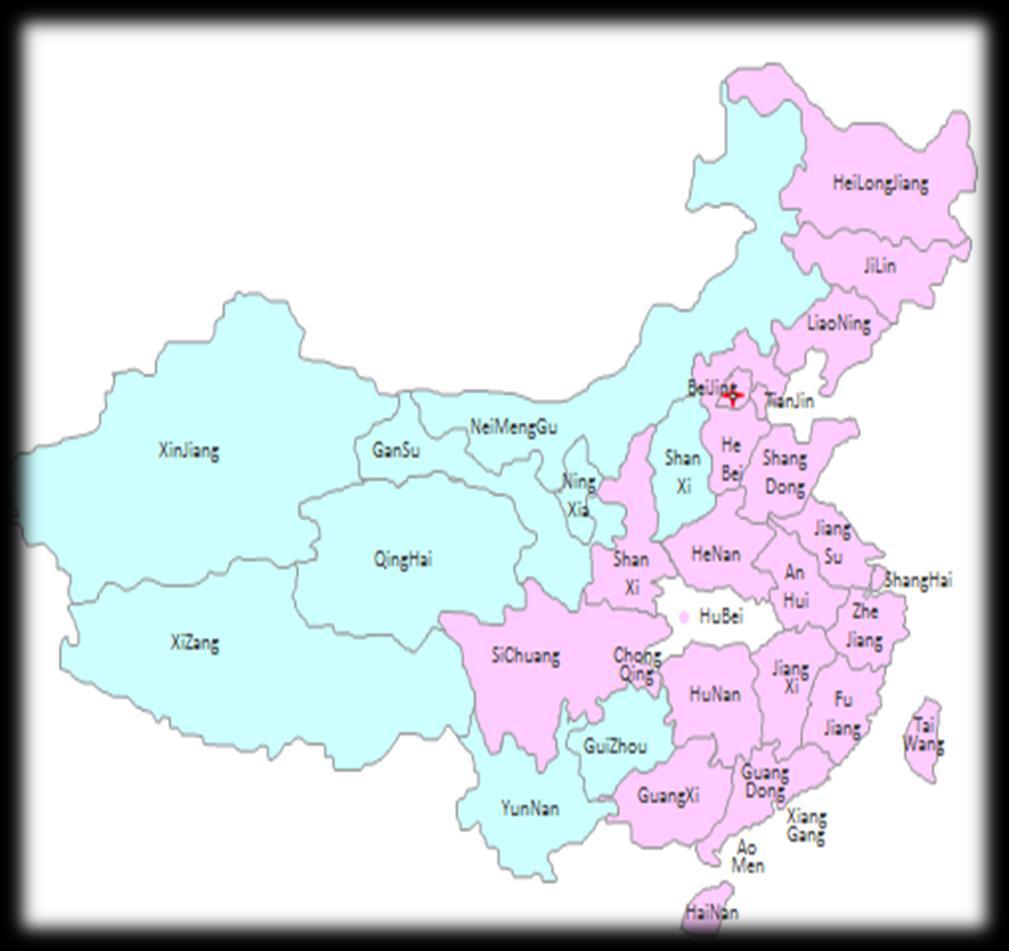 China Automotive Market Overview Pink Area: locations of major car manufacturers 52 OEMs, 83 Canners located in 37 cities New Vehicle Sales Y2015 (Millions)