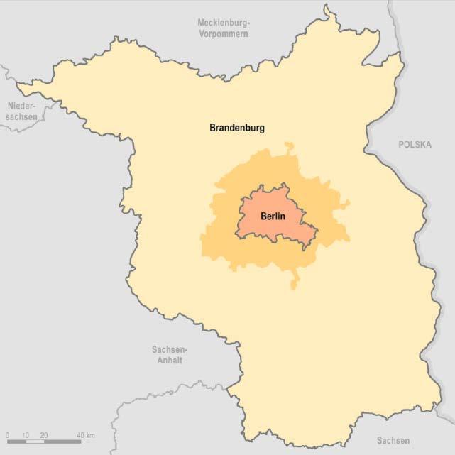 Urban node Berlin-Brandenburg Area: 30 000 km² Inhabitants Berlin: