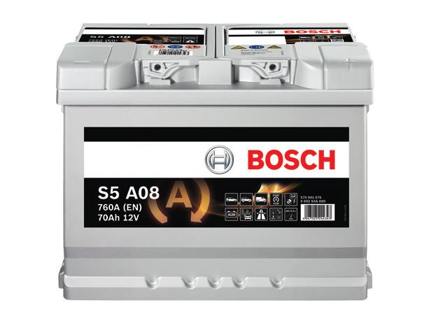 Bosch batteries provide a power Peak power for cars with start/stop Reliable performance for vehicles
