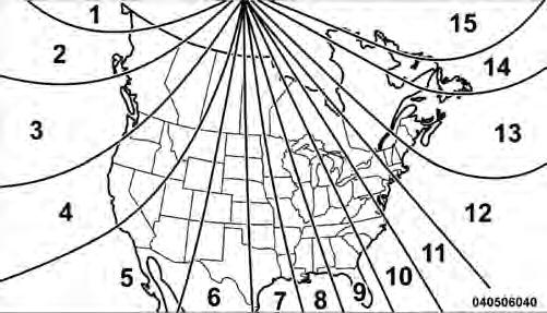 146 UNDERSTANDING THE FEATURES OF YOUR VEHICLE Compass Variance Compass Variance is the difference between magnetic North and Geographic North.