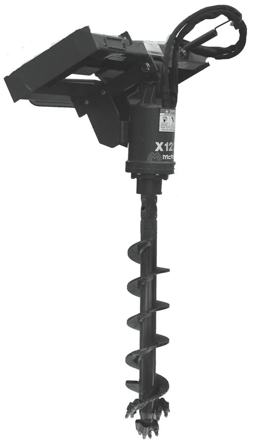 Specifications X825 Output Speed X825 & X1225 Augers Maximum auger diameter 18" 457 mm Minimum hydraulic flow 10 GPM 46 lpm Maximum hydraulic flow 14 GPM 64 lpm Maximum Continuous Operating PSI 3000